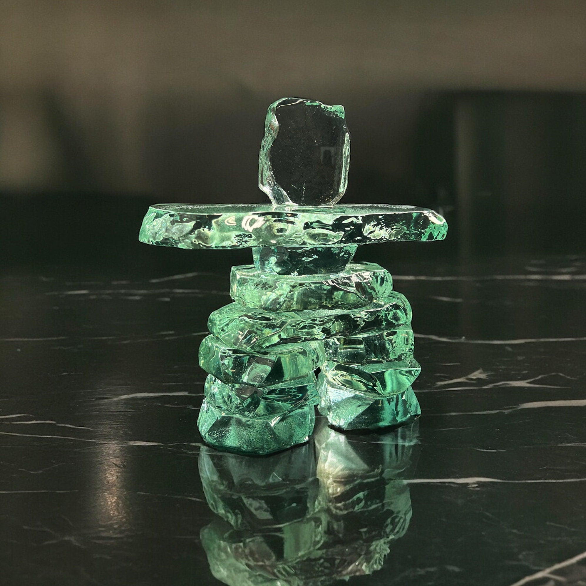 Kiln Formed Glass Inukshuk