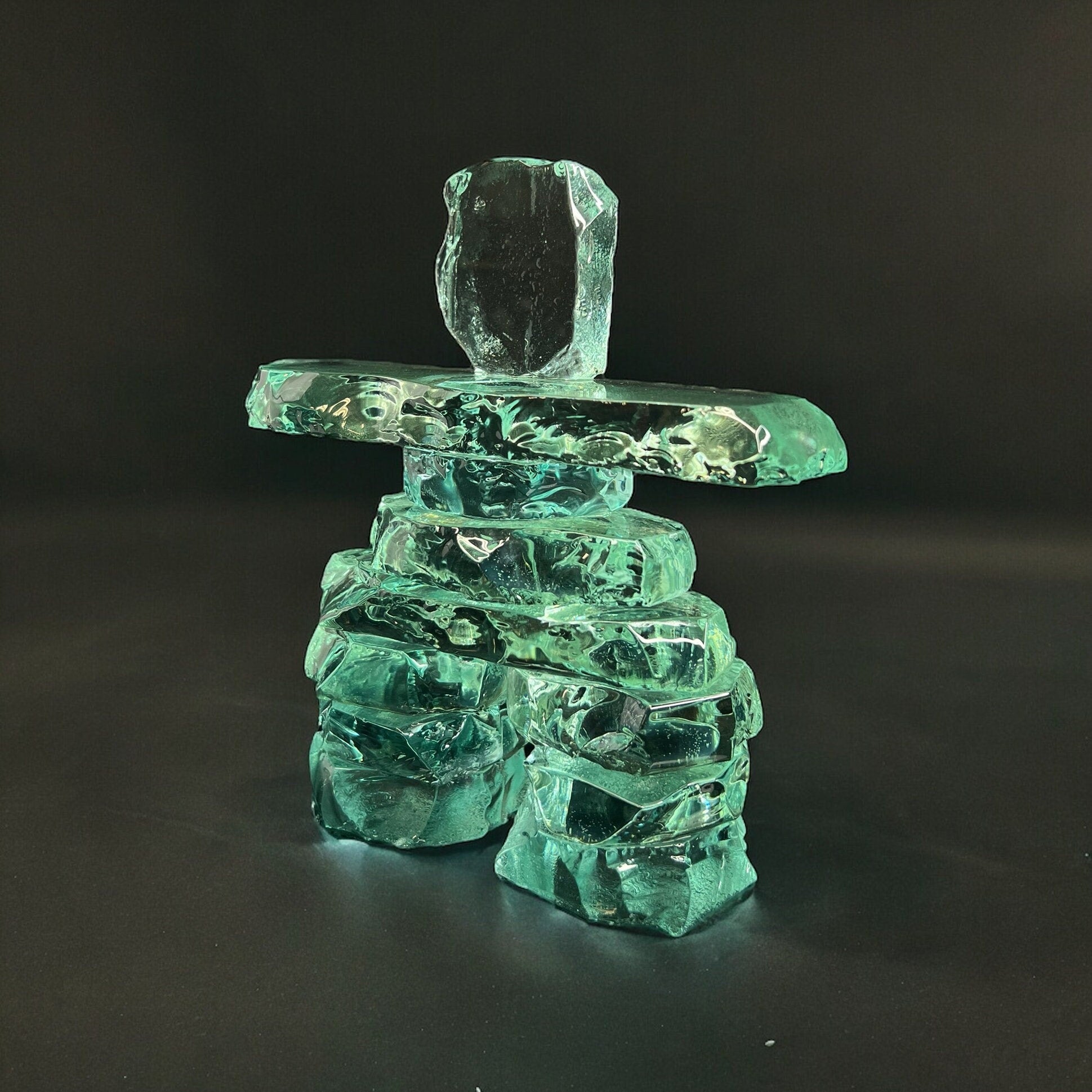Kiln Formed Glass Inukshuk