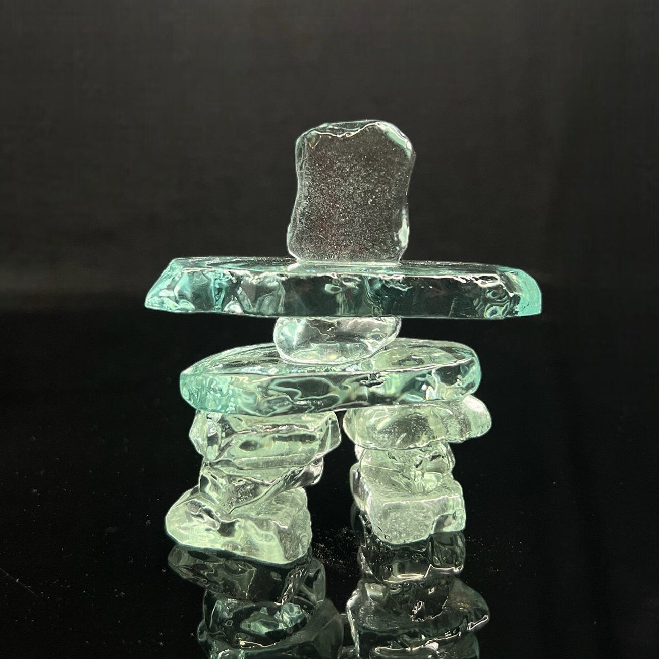 Kiln Formed Glass Inukshuk