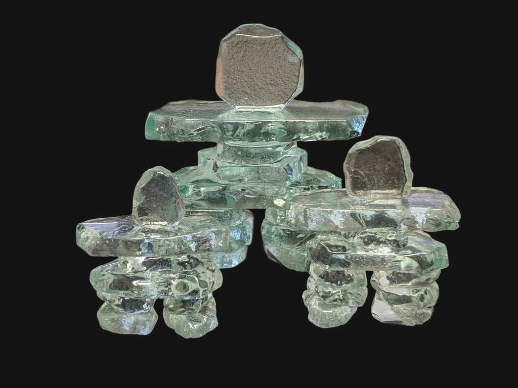 Kiln Formed Glass Inukshuk