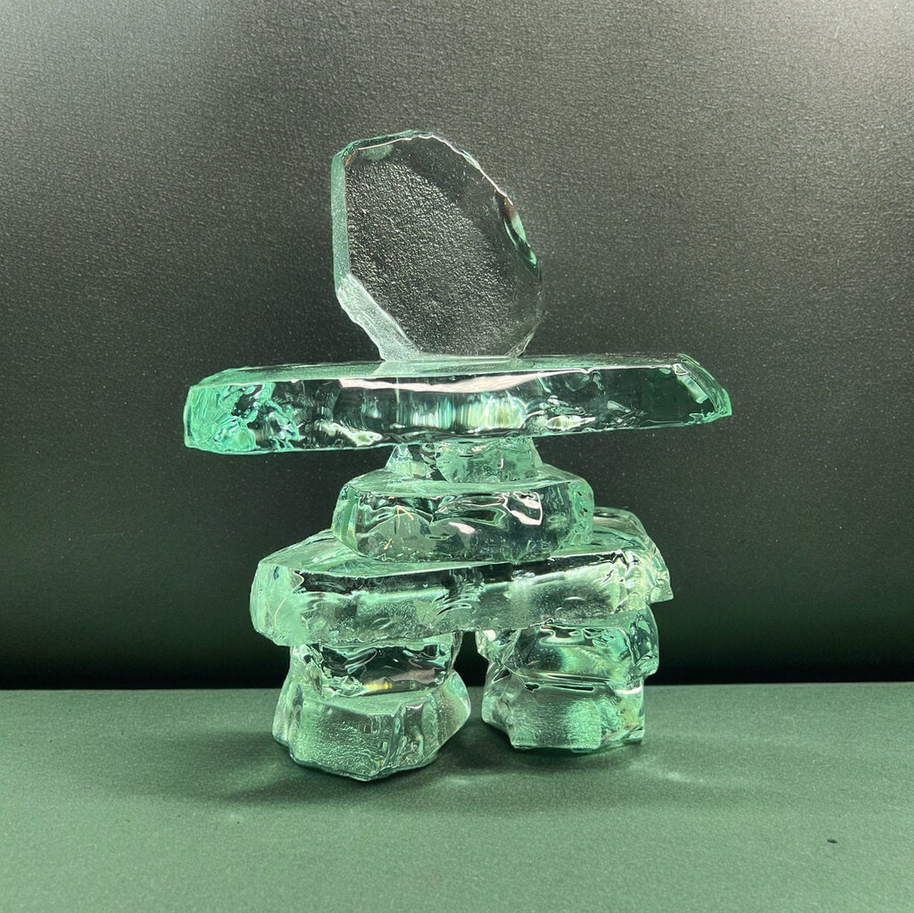 Kiln Formed Glass Inukshuk