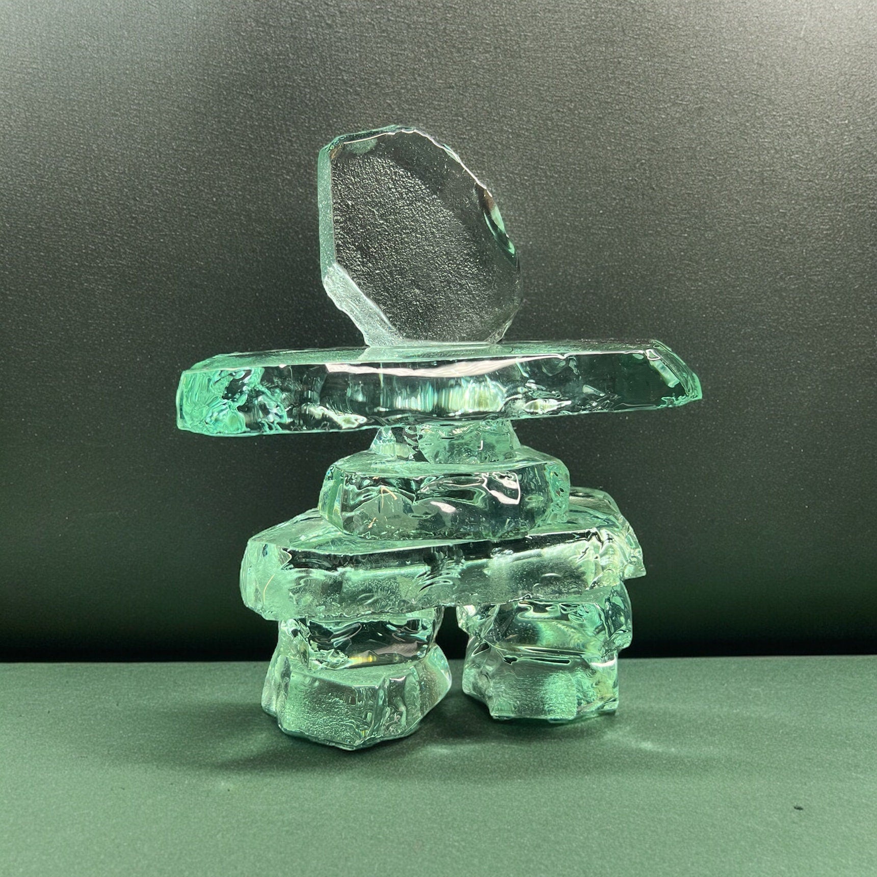 Kiln Formed Glass Inukshuk
