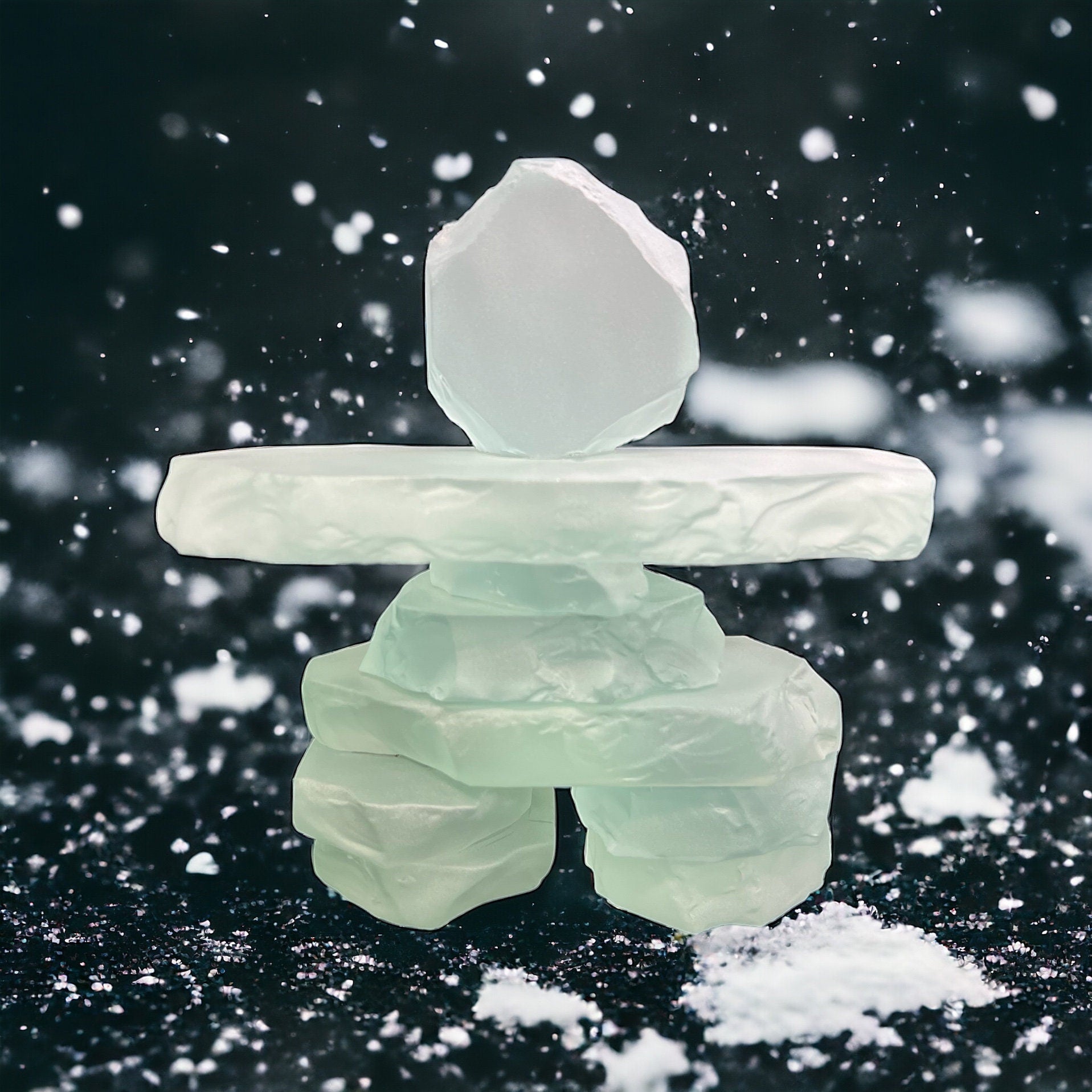 Frosted Glass Inukshuks