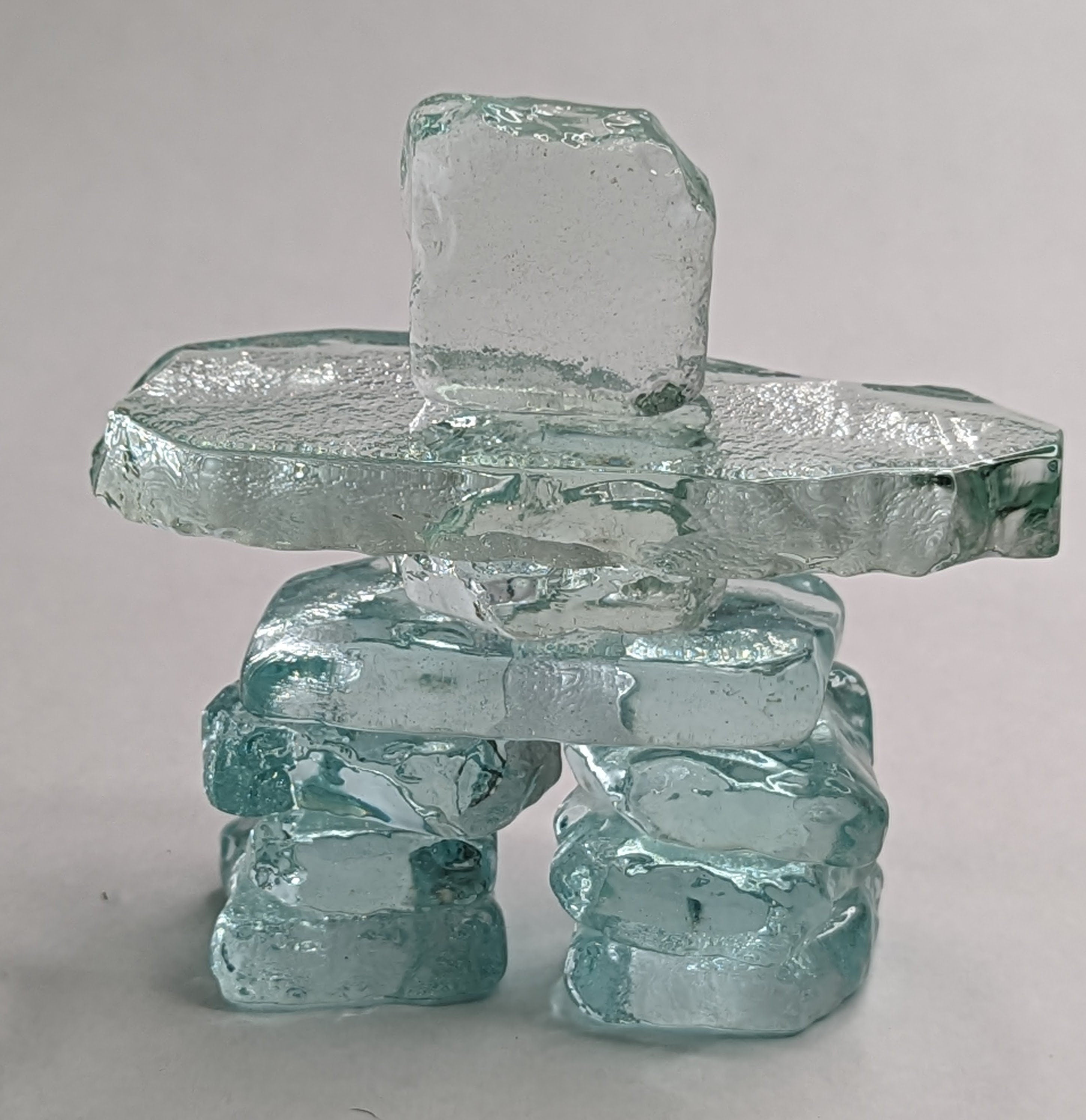 Kiln Formed Glass Inukshuk