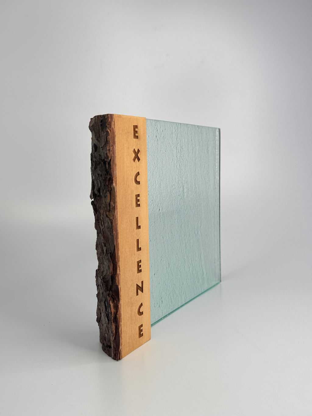 Live Edge wood Excelence glass award