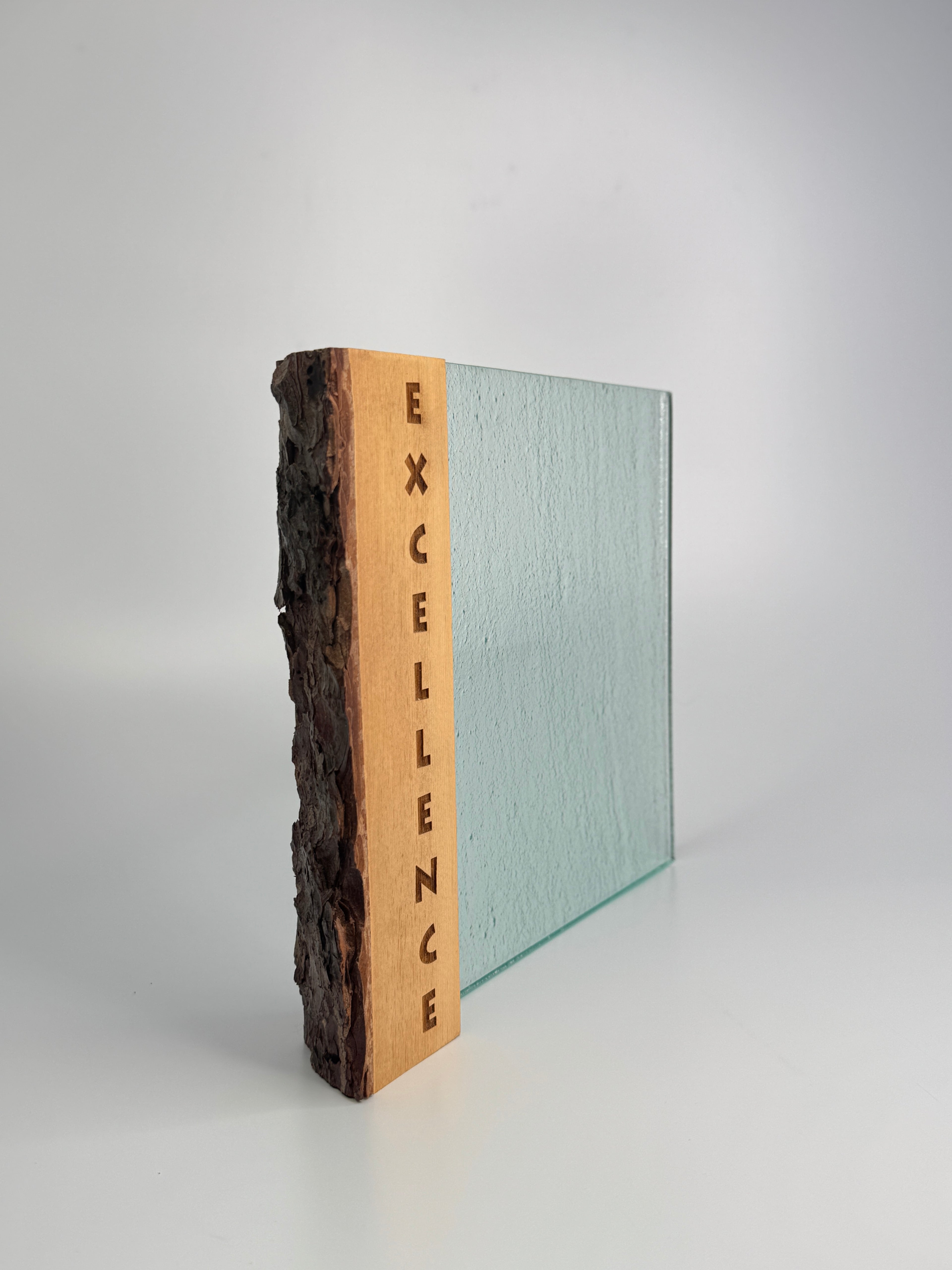 Live Edge wood Excelence glass award