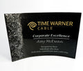 Curved Painted Glass Award with Glass Pebbles