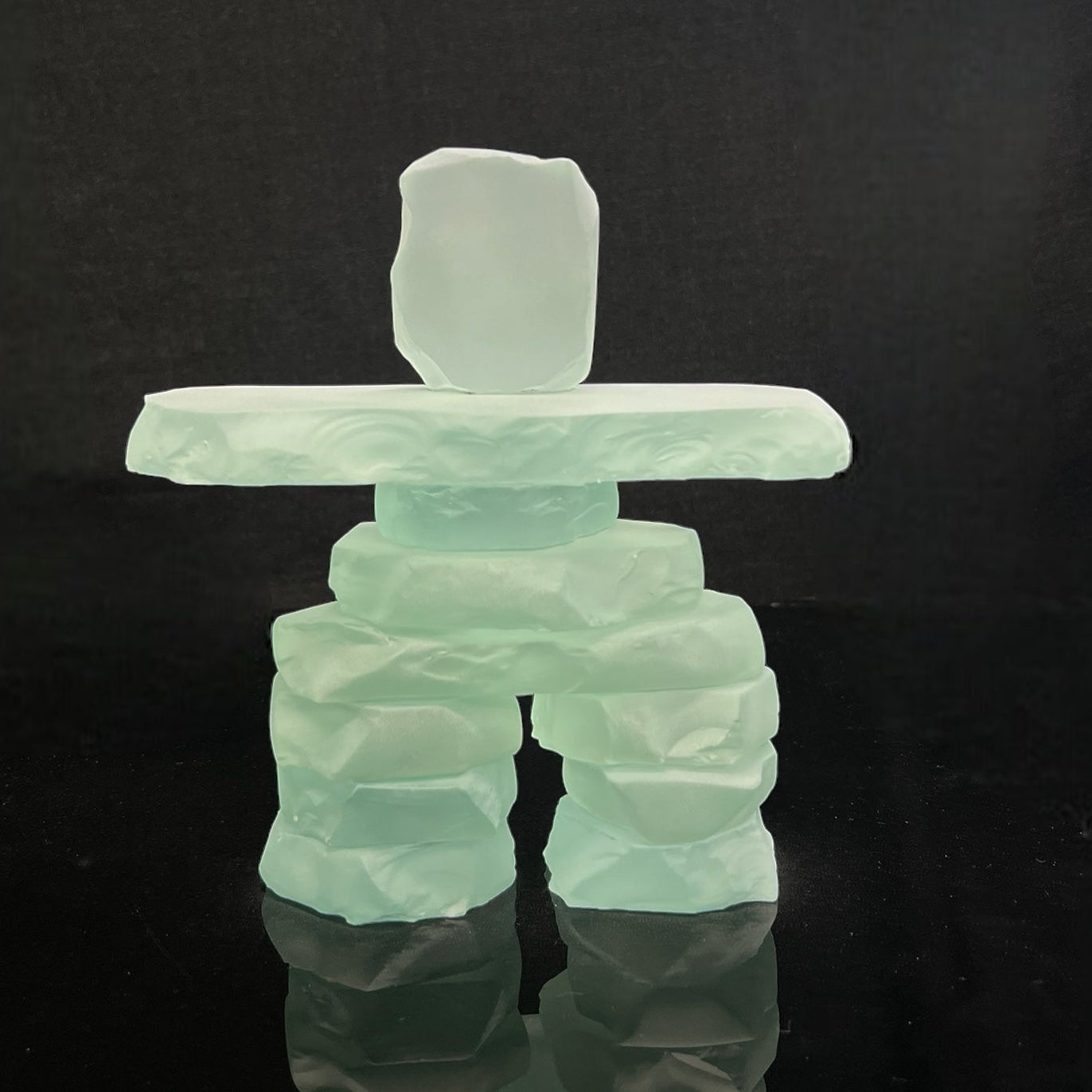 Frosted Glass Inukshuk