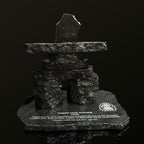 Granite Inukshuk on Chipped edge granite base