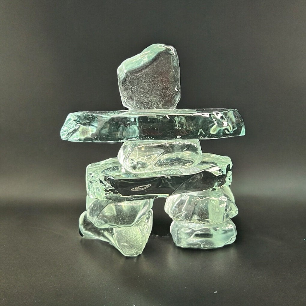Kiln Formed Glass Inukshuk