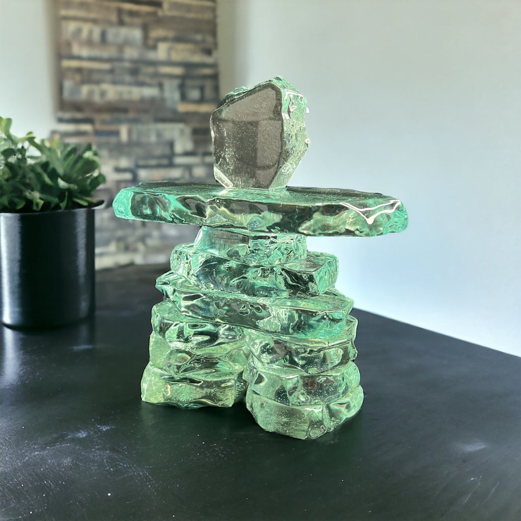 Kiln Formed Glass Inukshuk