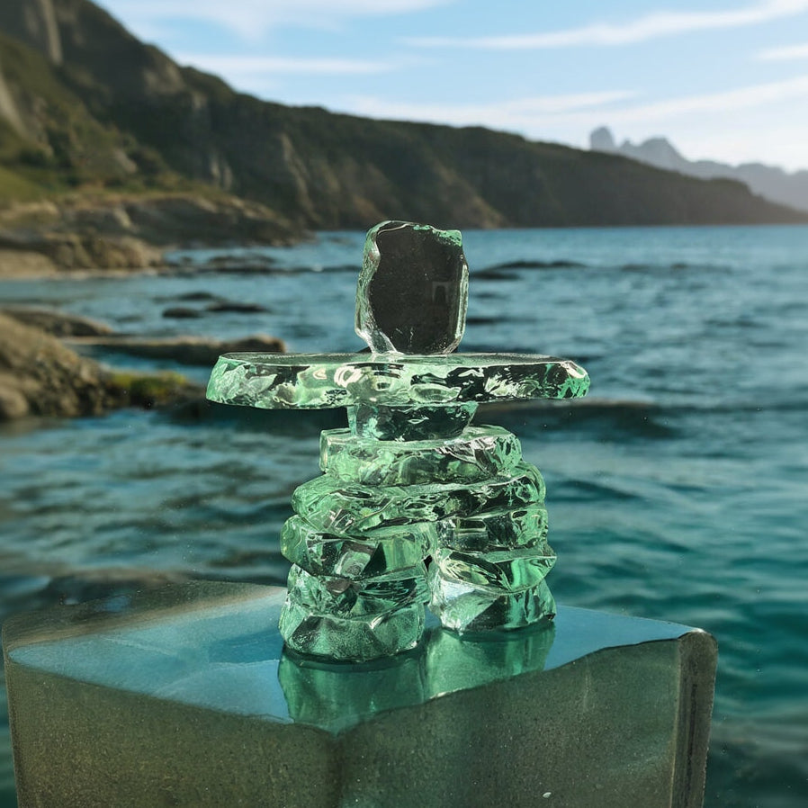 Kiln Formed Glass Inukshuk