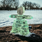 Kiln Formed Glass Inukshuk