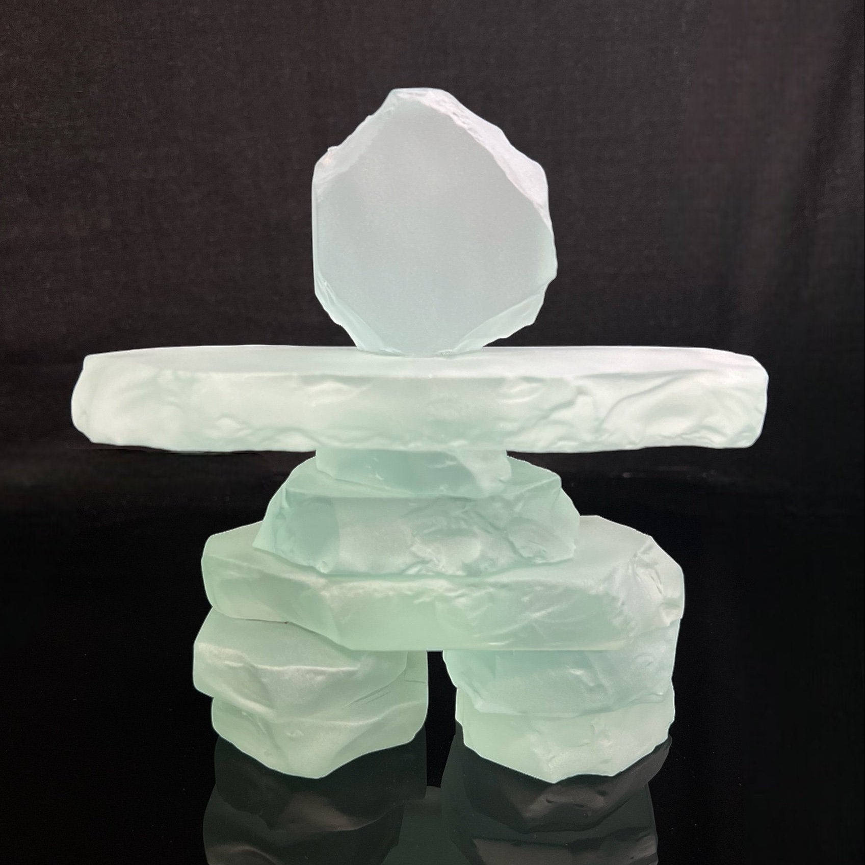 Frosted Glass Inukshuk
