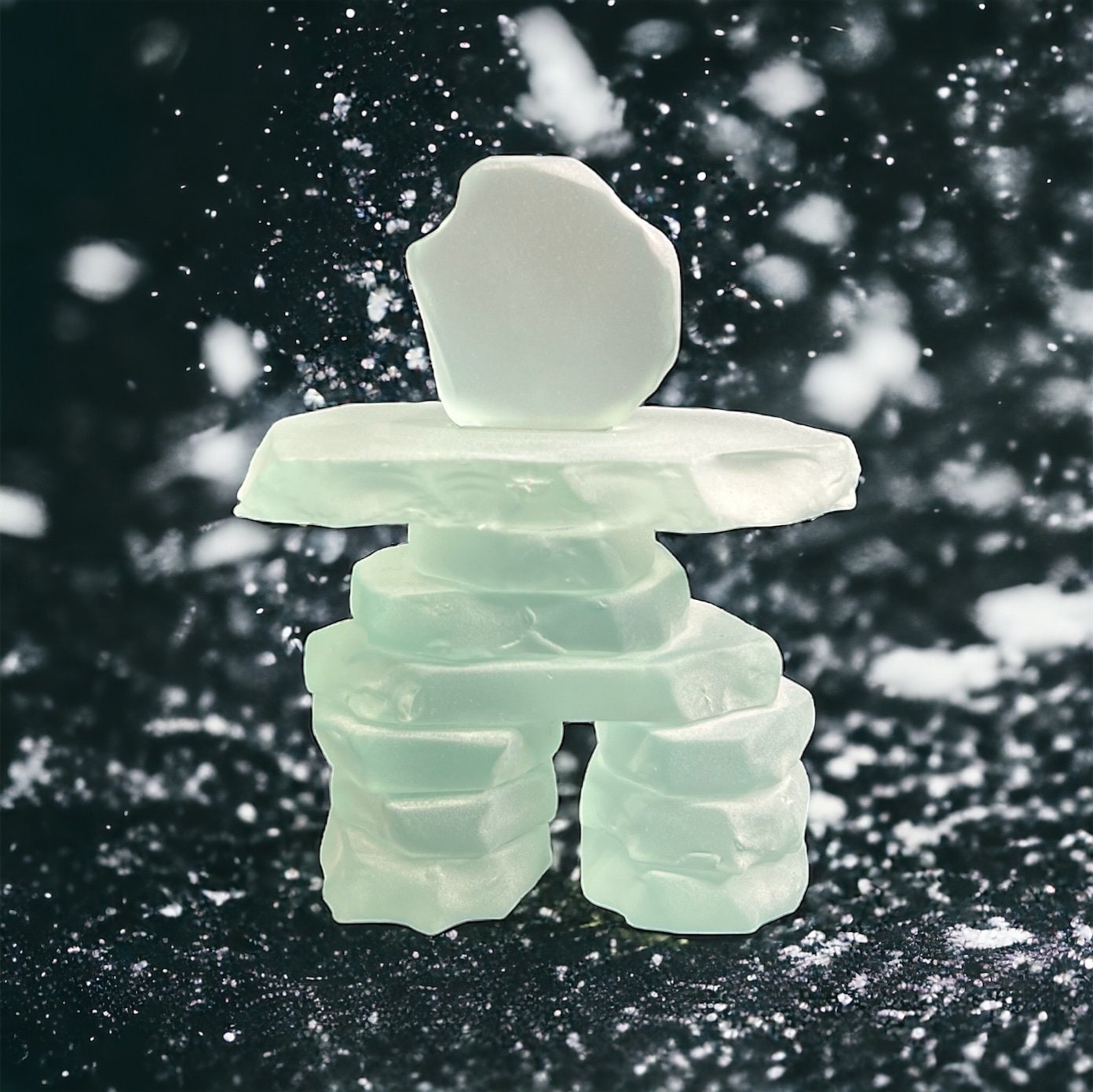 Frosted Glass Inukshuk