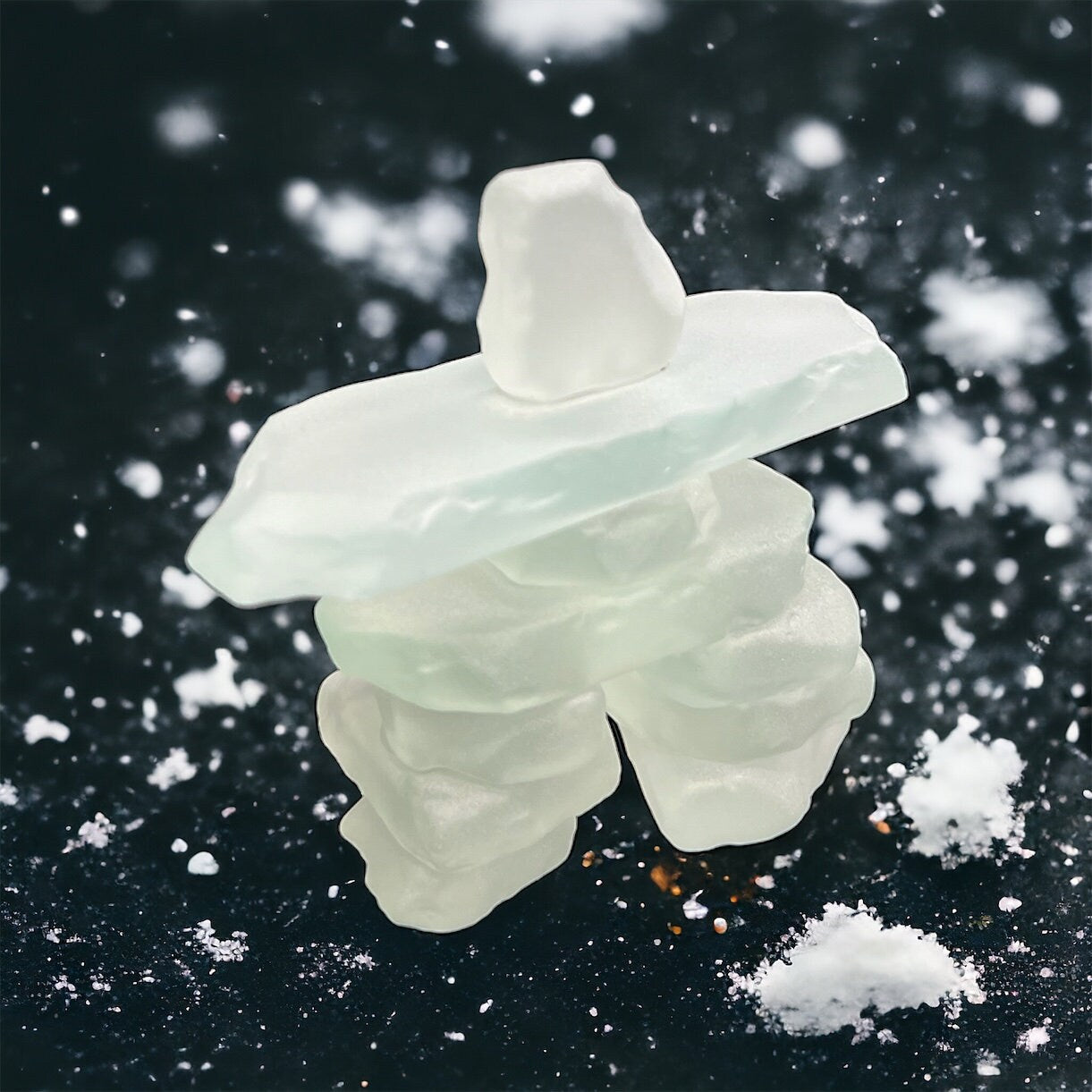 Frosted Glass Inukshuk